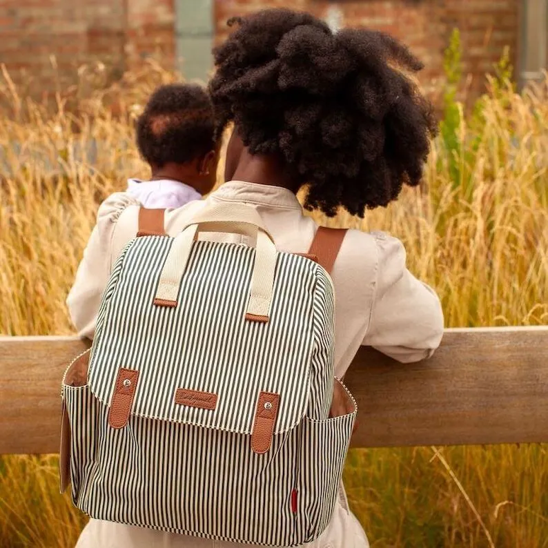 Babymel Robyn Eco Convertible Backpack - Navy Stripe