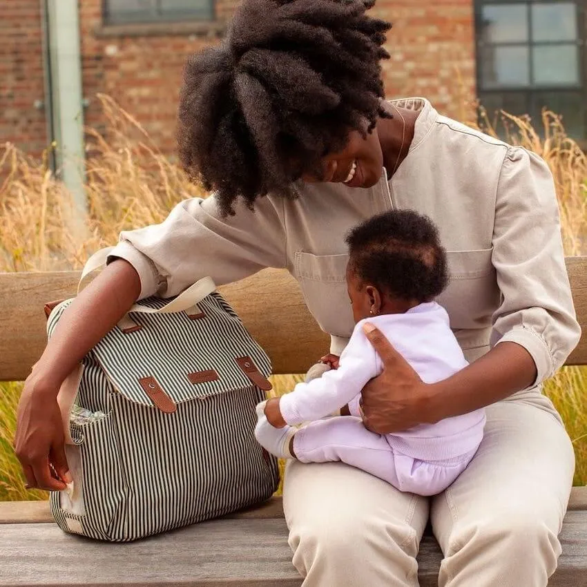 Babymel Robyn Eco Convertible Backpack - Navy Stripe
