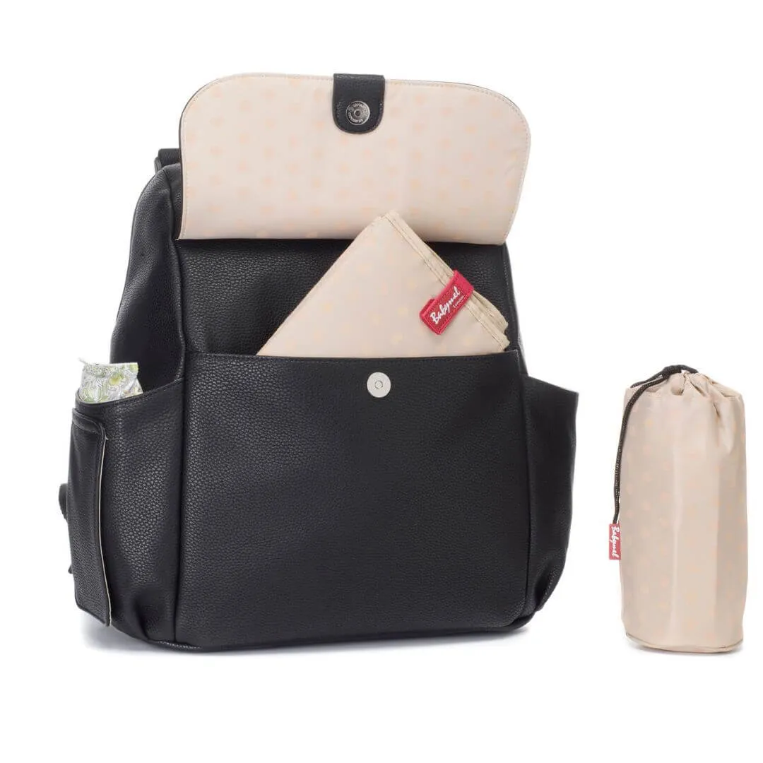 Babymel Robyn Nappy Backpack Vegan Leather Black