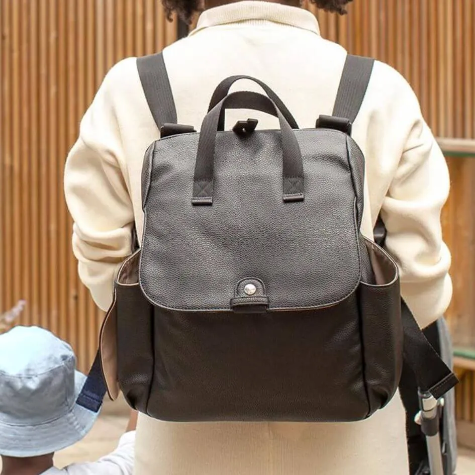 Babymel Robyn Nappy Backpack Vegan Leather Black