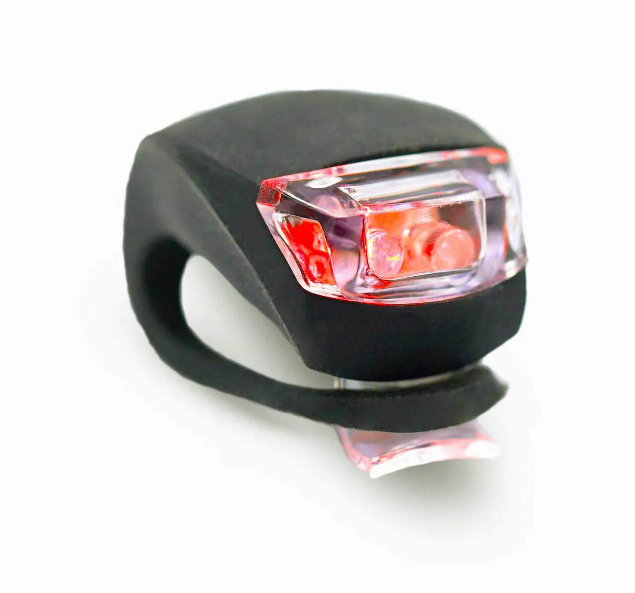 BLINK4 MINI SILICONE STRAP ON LED BIKE LIGHT - 4 LIGHTS SET - 2 FRONT & 2 REAR BIKE LIGHT SET - BLACK & WHITE