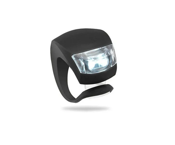 BLINK4 MINI SILICONE STRAP ON LED BIKE LIGHT - 4 LIGHTS SET - 2 FRONT & 2 REAR BIKE LIGHT SET - BLACK & WHITE