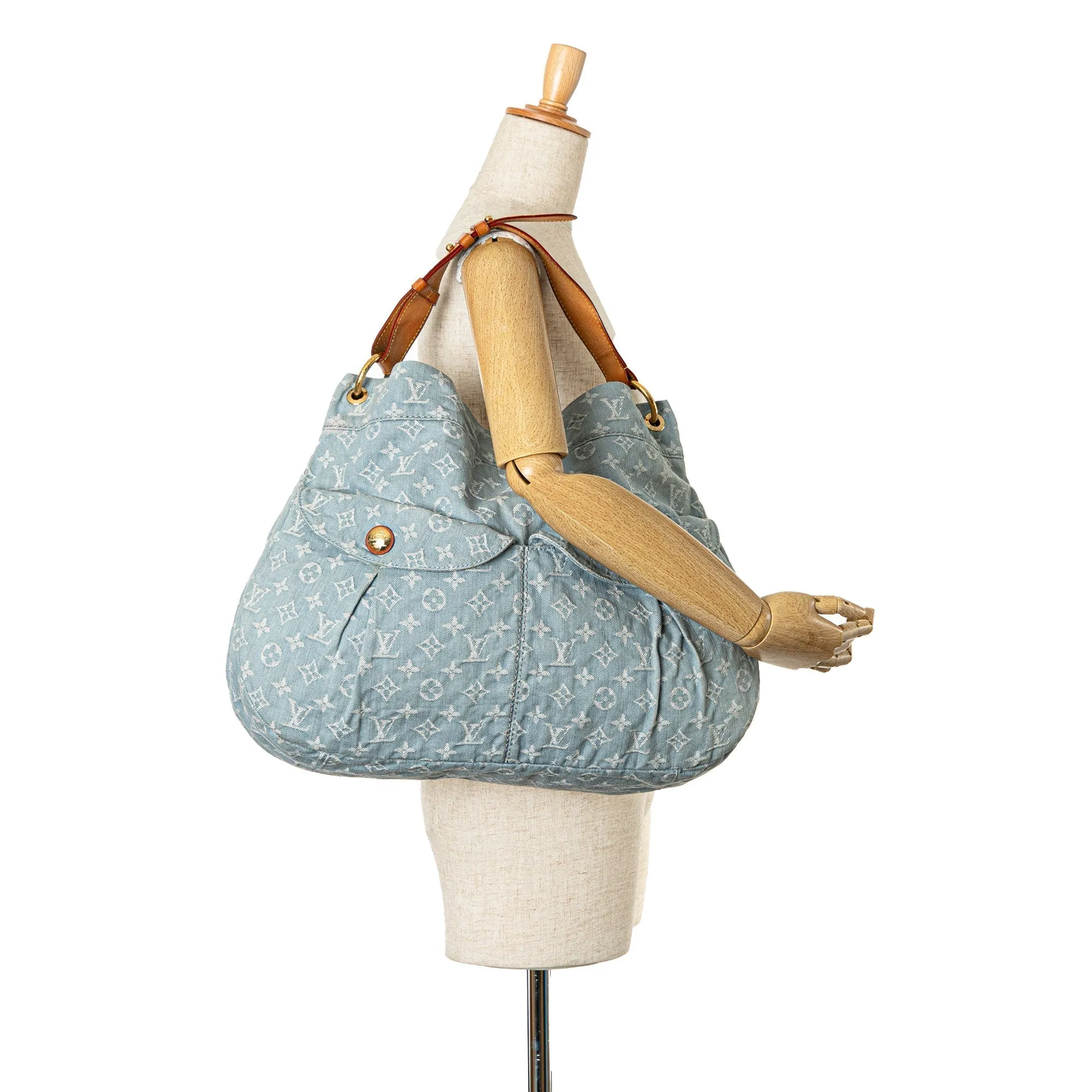 Blue Louis Vuitton Monogram Denim Daily GM Hobo Bag