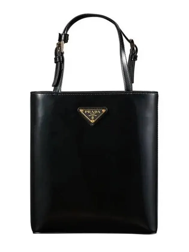 Brushed Leather Tote Bag Nero