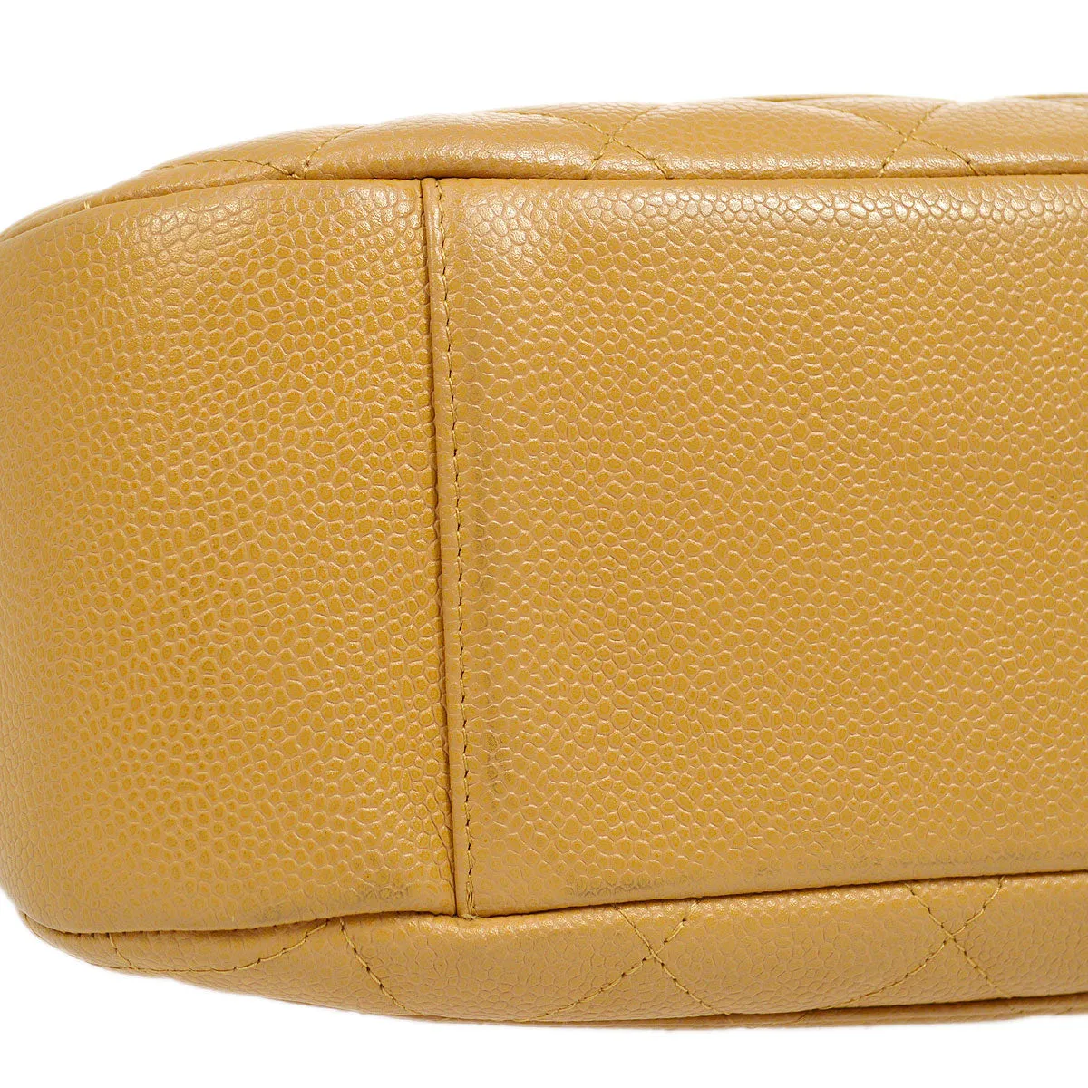 CHANEL 2003-2004 Hobo Bag Beige Caviar
