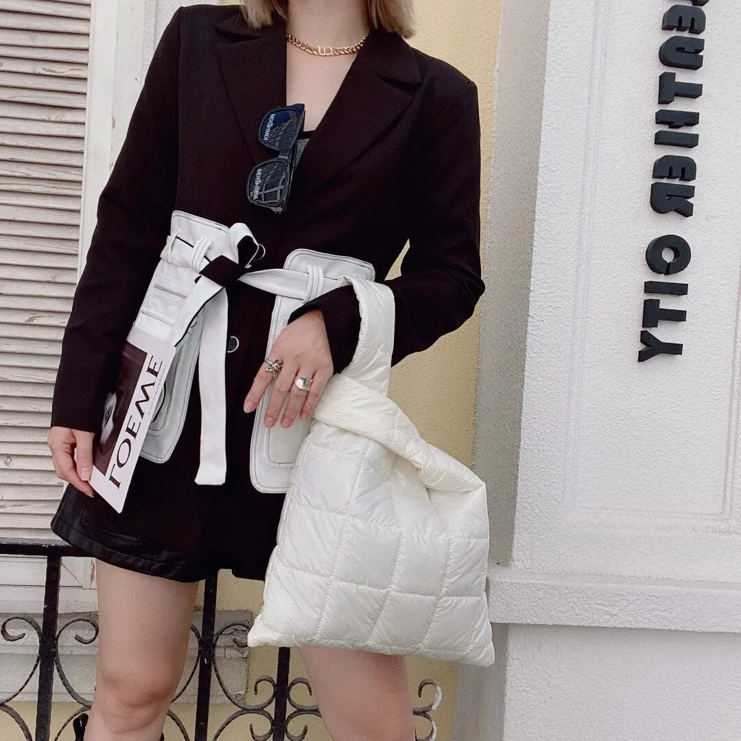 Christmas Gift Cotton Space Bags for Women Designer Handbag Winter Padded Wrist Bag Luxury Down Shoulder Bag Ladies Quilting Tote Hobo Shopper