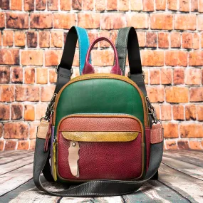 Cute Women's Mini Leather Backpack Bag Leather Convertible Backpack  Shoulder Backpack For Women