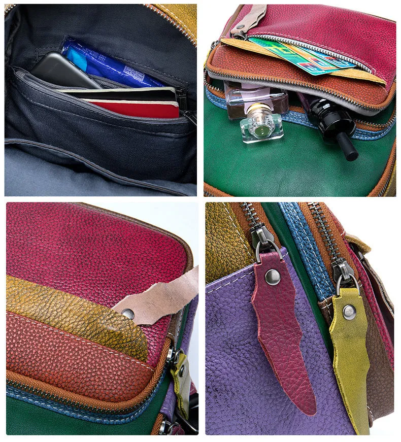 Cute Women's Mini Leather Backpack Bag Leather Convertible Backpack  Shoulder Backpack For Women