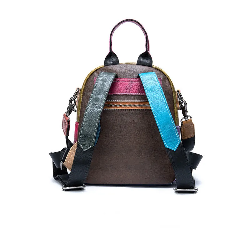 Cute Women's Mini Leather Backpack Bag Leather Convertible Backpack  Shoulder Backpack For Women