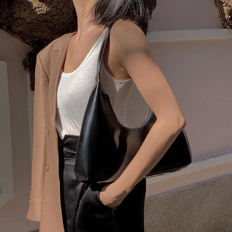 Designer Patent Leather Shiny Underarm Bag Fashion Luxury Women Tote Brand Female Leather Handbags Simple Baguette Shoulder Bag