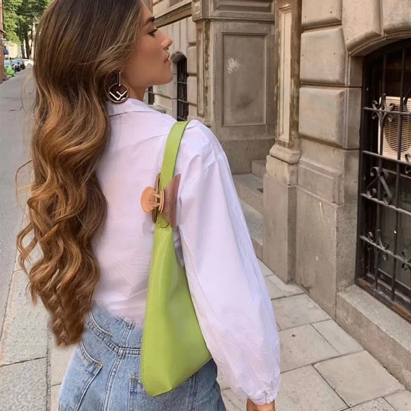 Designer Patent Leather Shiny Underarm Bag Fashion Luxury Women Tote Brand Female Leather Handbags Simple Baguette Shoulder Bag