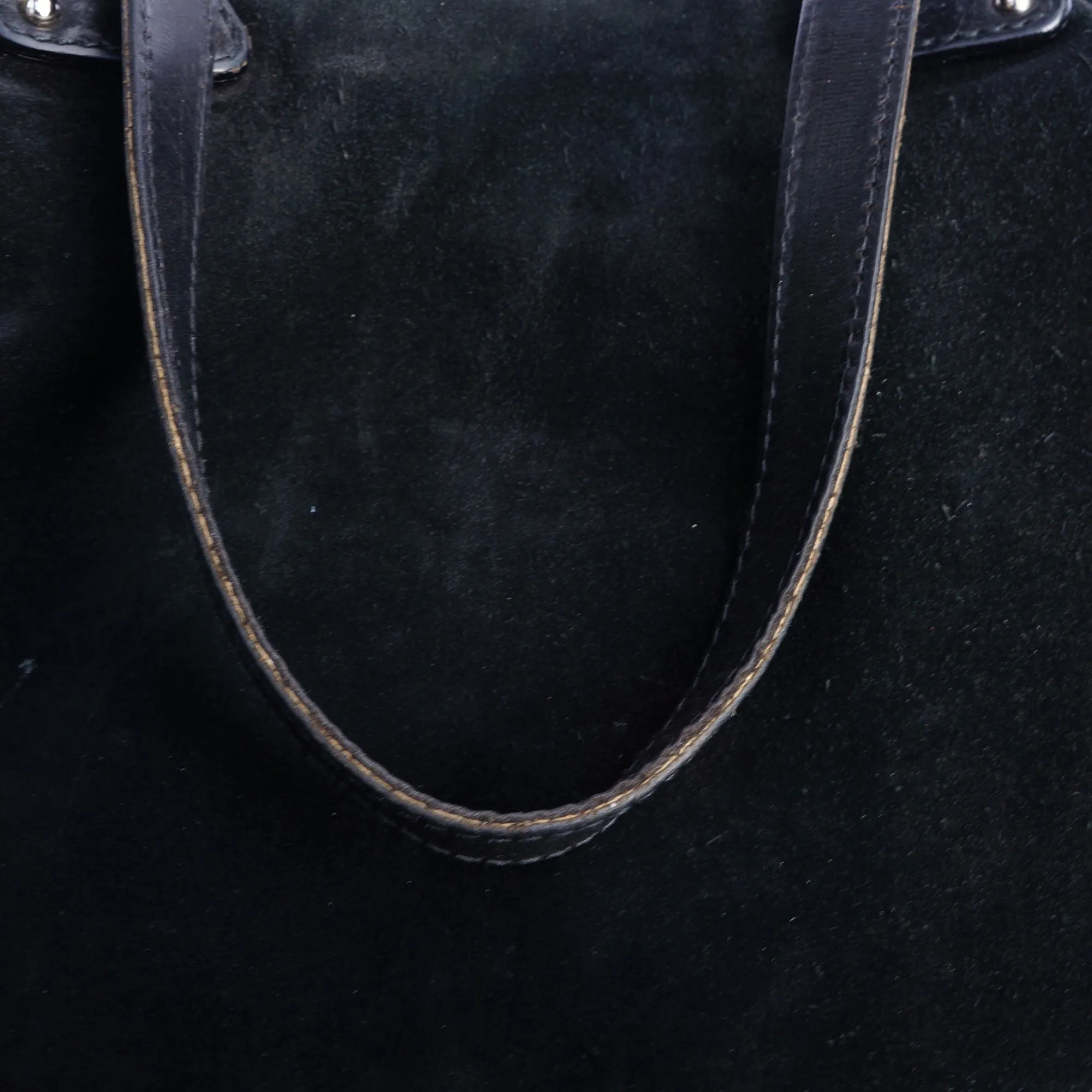 DOLCE & GABBANA BLACK SUEDE SHOULDER HOBO BAG