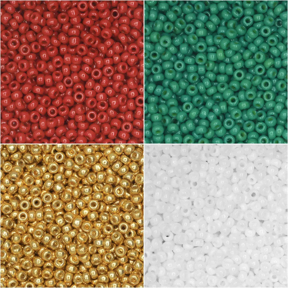 Exclusive Beadaholique Designer Palette, Miyuki Seed Bead Mix, Round 11/0 Size, A Classic Christmas (34 Grams)