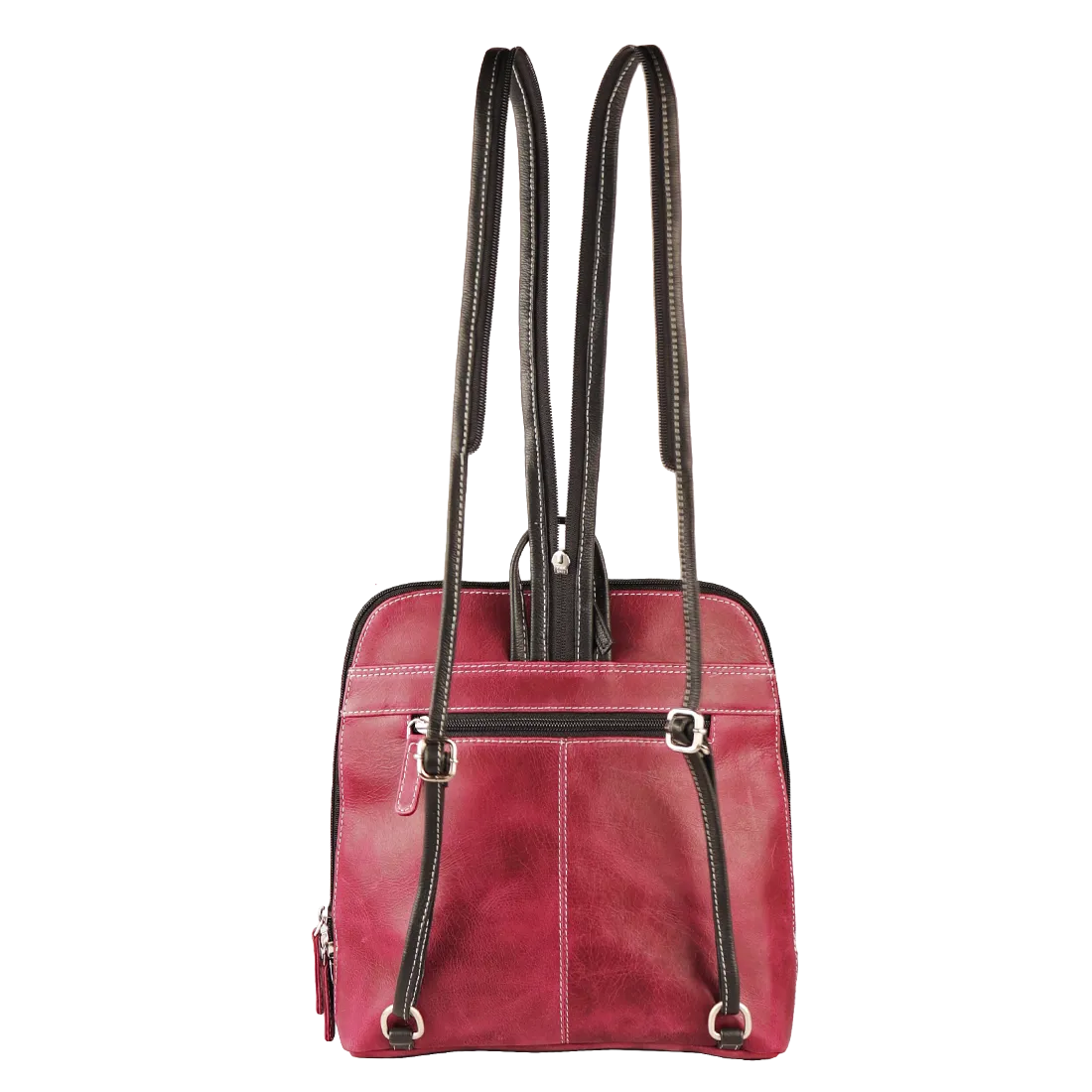 Genuine Leather Handcrafted Small Backpack Women (Cranberry)
