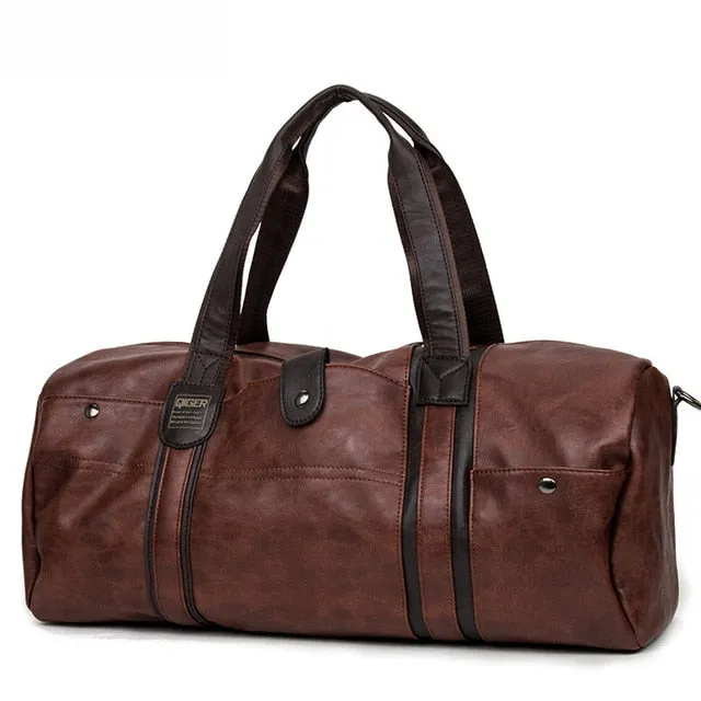 Leather Handbag Men Travel Bag Carry On Luggage Bags Men Duffel Bags Women Tote Portable Weekend