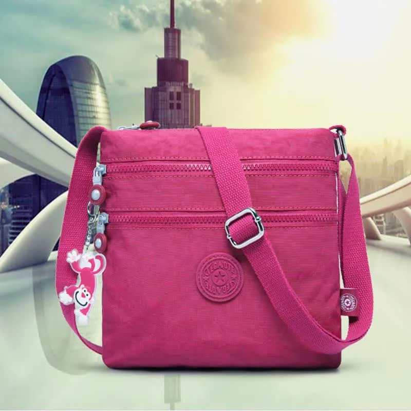 Lightweight Triple Zip Small Crossbody Bag Shoulder Bag for Women