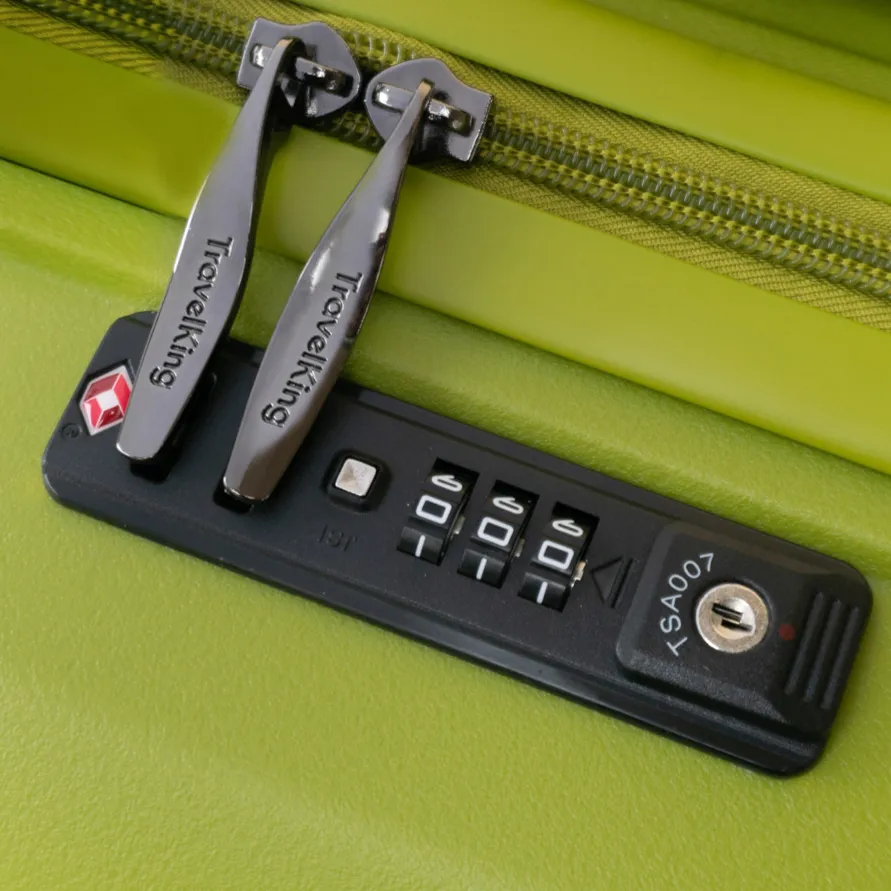 PP Hardside Travel Suitcase Luggage with 8 Spinner Wheels, Aluminum Handle TK883 - Avocado