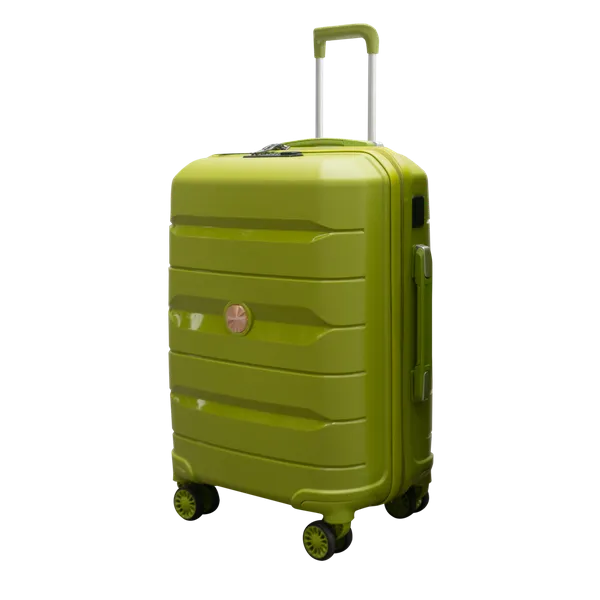 PP Hardside Travel Suitcase Luggage with 8 Spinner Wheels, Aluminum Handle TK883 - Avocado