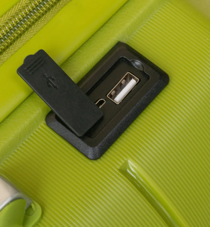 PP Hardside Travel Suitcase Luggage with 8 Spinner Wheels, Aluminum Handle TK883 - Avocado