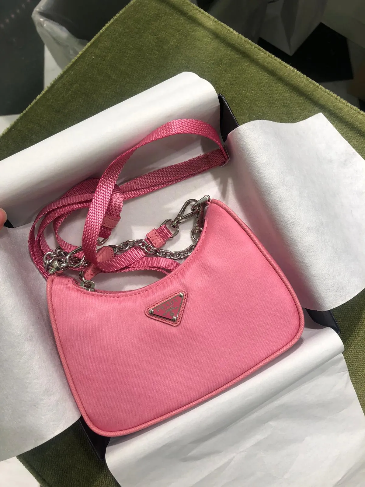 Prada Mini Nylon Hobo Bag