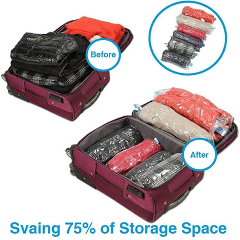 Travel Compression Bags - No Vacuum Necessary!