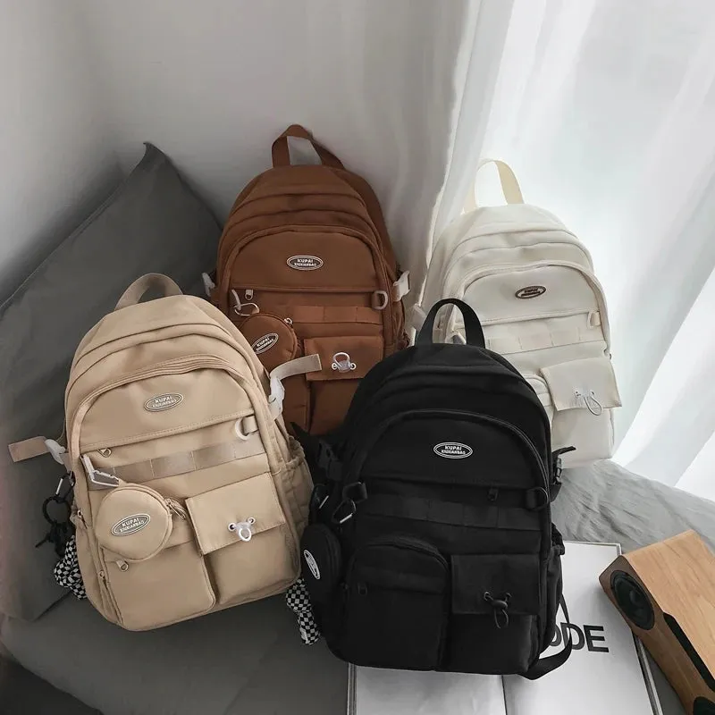 UAKISS  -   New Multi-pocket Women Backpack High Quality Youth Waterproof Backpacks for Teenage Girls Boys Female School Bag Bagpack