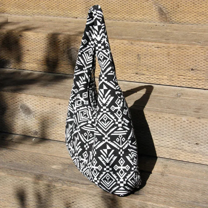 UAKISS  -  Vintage Bohemian Bag Shoulder Shopping Bags Pure Handmade Women Cotton Canvas Travel Bags Women's Handbags Purses