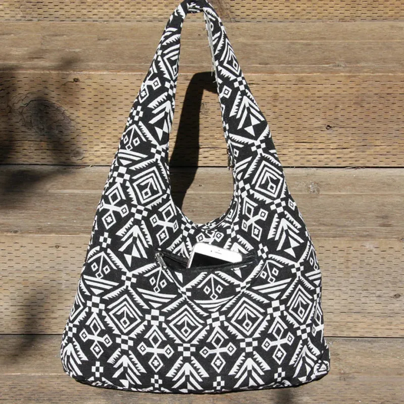 UAKISS  -  Vintage Bohemian Bag Shoulder Shopping Bags Pure Handmade Women Cotton Canvas Travel Bags Women's Handbags Purses