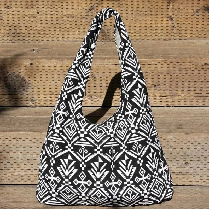 UAKISS  -  Vintage Bohemian Bag Shoulder Shopping Bags Pure Handmade Women Cotton Canvas Travel Bags Women's Handbags Purses