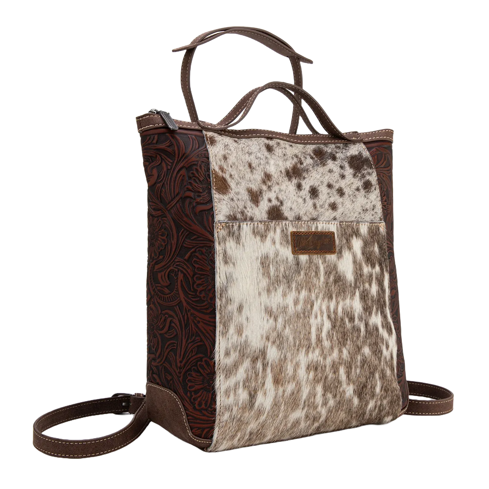 Wrangler Ladies Coffee Cowhide Convertible Crossbody Backpack WG169-9112CF